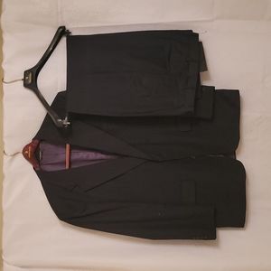 Mens Navy Blue Wool Suit